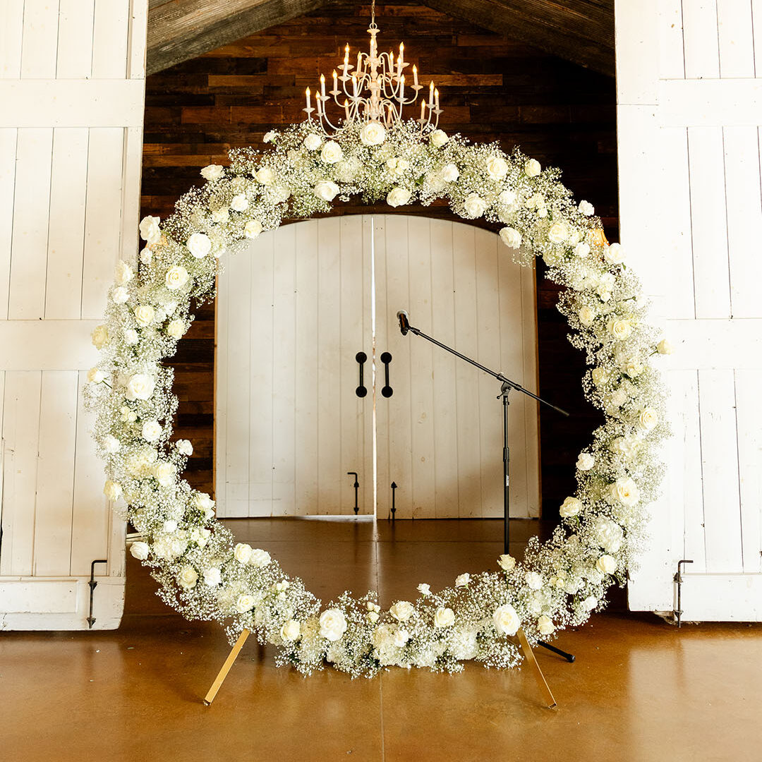 Gold Round Arch (8 ft) wedding arch — the Luna