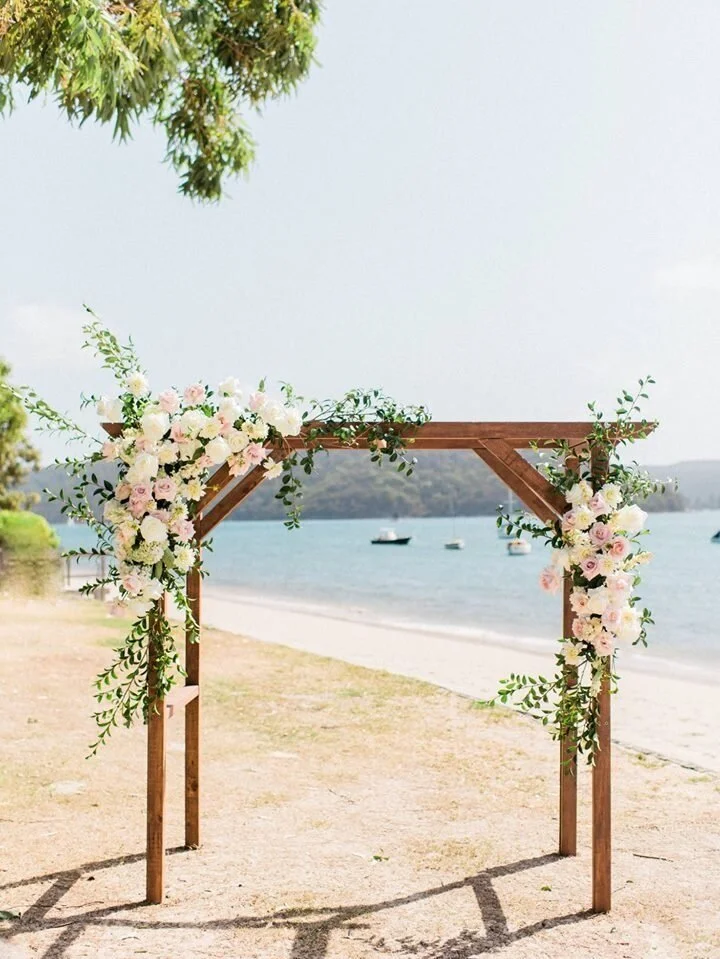 Wood Four-Post Arbor wedding arch — the Savannah